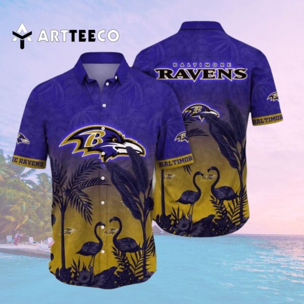 Baltimore Ravens Flower Summer Hawaiian Shirt 2
