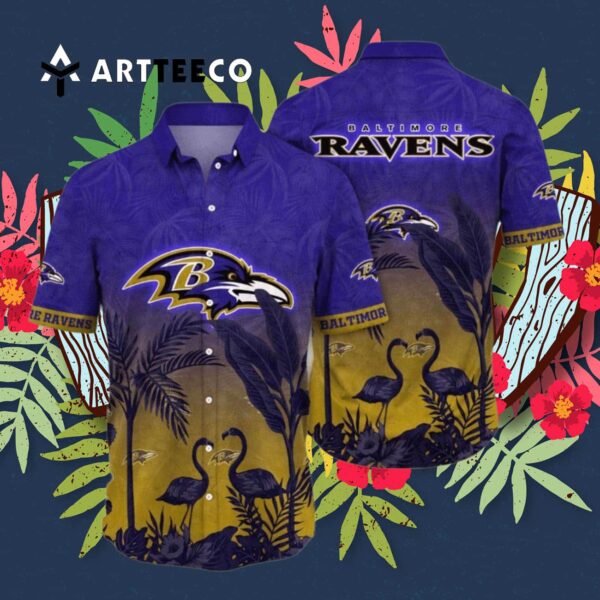 Baltimore Ravens Flower Summer Hawaiian Shirt 3