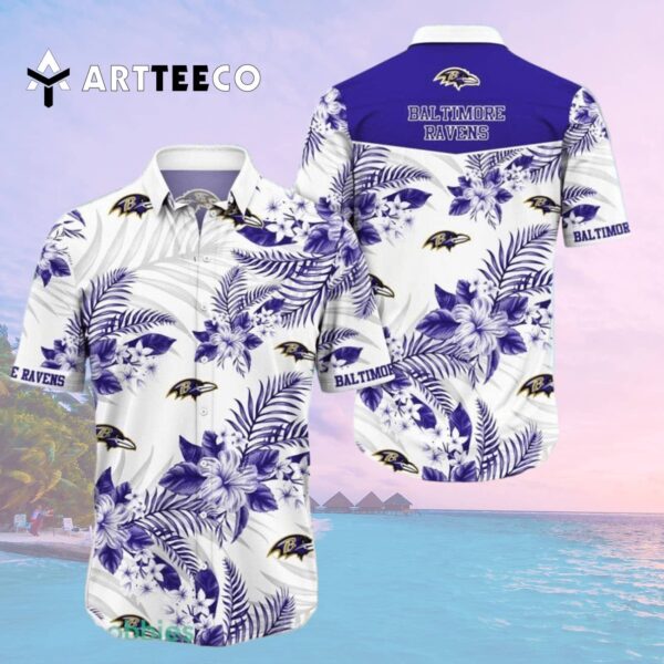 Baltimore Ravens Flower Summer Trending Hawaiian Shirt 2