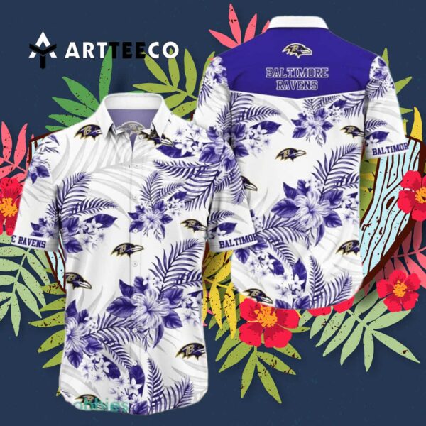 Baltimore Ravens Flower Summer Trending Hawaiian Shirt 3