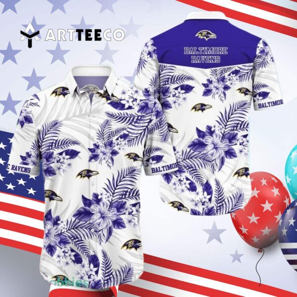Baltimore Ravens Flower Summer Trending Hawaiian Shirt 4
