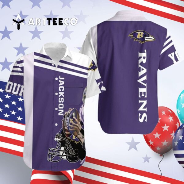 Baltimore Ravens Lamar Jackson Hawaiian Shirt 4