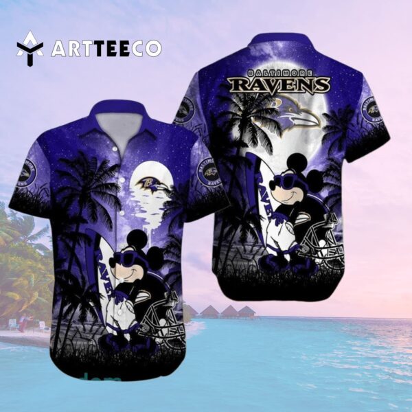 Baltimore Ravens Mickey Mouse Hawaiian Shirt 2