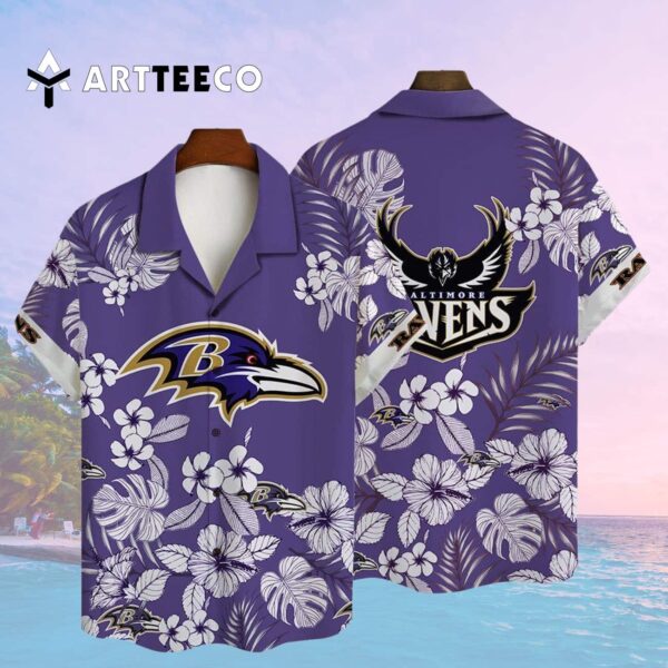 Baltimore Ravens National Football League 2023 Aop V21 Hawaiian Shirt 2