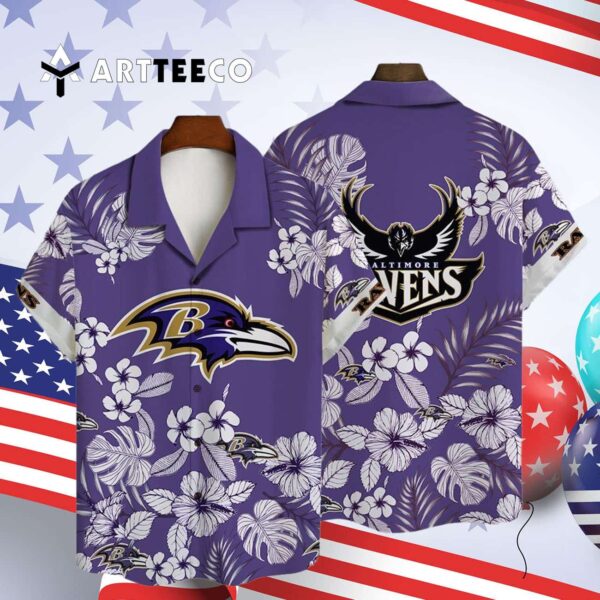 Baltimore Ravens National Football League 2023 Aop V21 Hawaiian Shirt 4