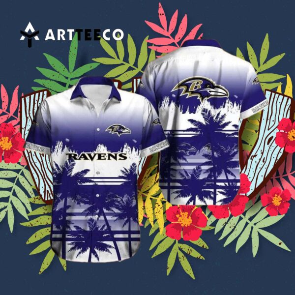 Baltimore Ravens Palm Trees Gift For Son From Dad Hawaiian Shirt 3