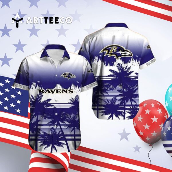 Baltimore Ravens Palm Trees Gift For Son From Dad Hawaiian Shirt 4