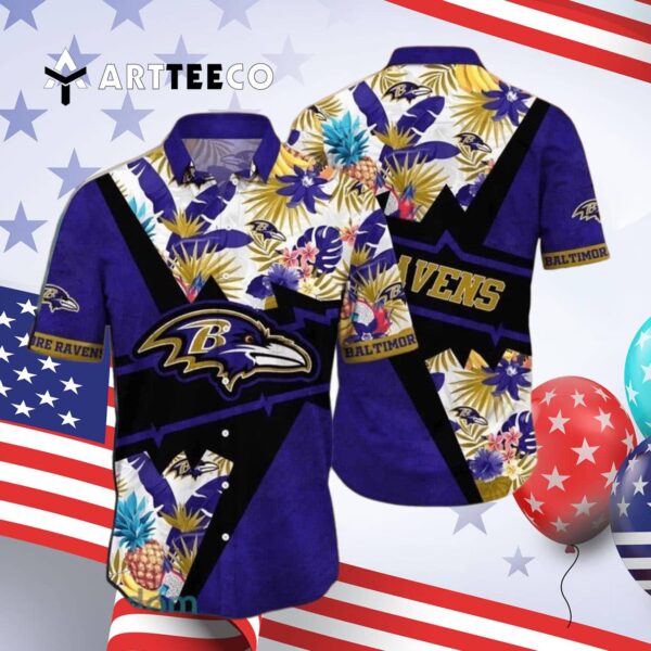 Baltimore Ravens Practical Beach Gift For Him Hawaiian Shirt 4