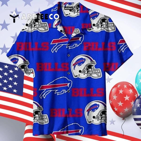Buffalo Bills American Football Helmet Blue Hawaiian Shirt 4