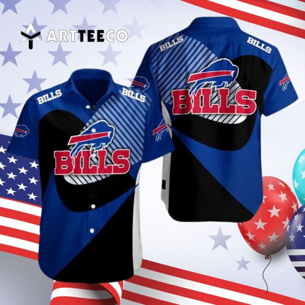 Buffalo Bills Black Blue And Red Pattern Hawaiian Shirt 4