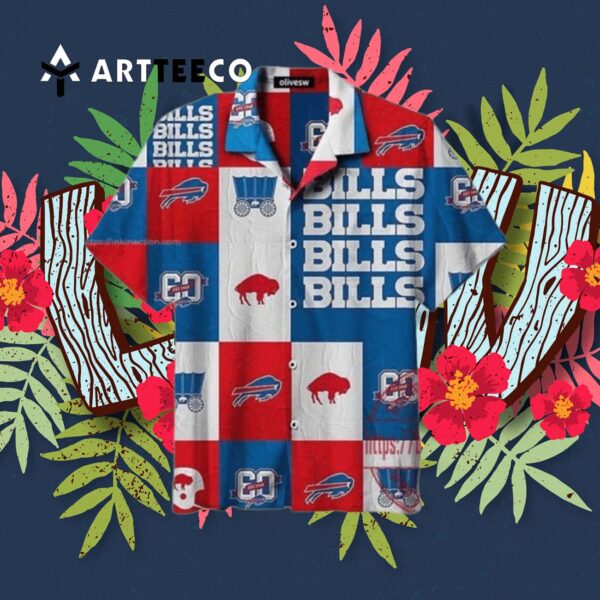 Buffalo Bills Logo Collection Plaid Pattern Hawaiian Shirt 3