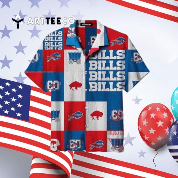Buffalo Bills Logo Collection Plaid Pattern Hawaiian Shirt 4