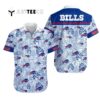 Buffalo Bills Palm Leaves Blue White Hawaiian Shirt 1