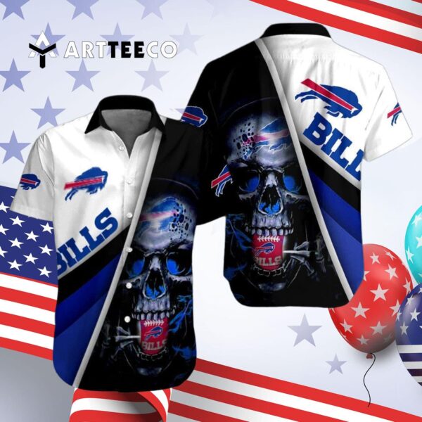 Buffalo Bills Skull Magic Art Hawaiian Shirt 4