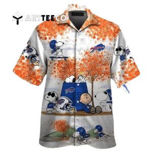 Buffalo Bills Snoopy Charlie Brown Autumn Tree Hawaiian Shirt 1
