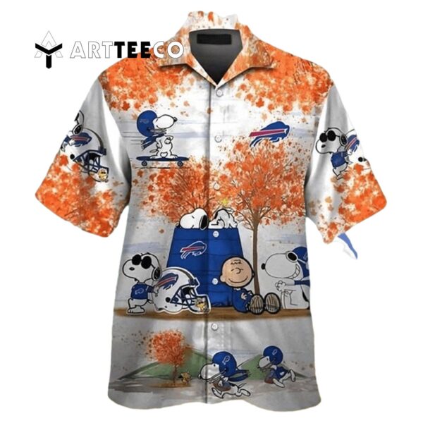Buffalo Bills Snoopy Charlie Brown Autumn Tree Hawaiian Shirt 1