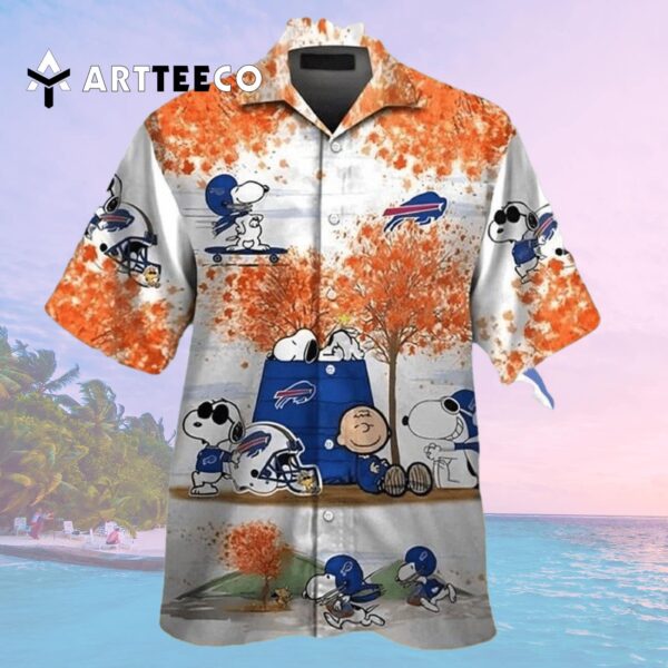 Buffalo Bills Snoopy Charlie Brown Autumn Tree Hawaiian Shirt 2