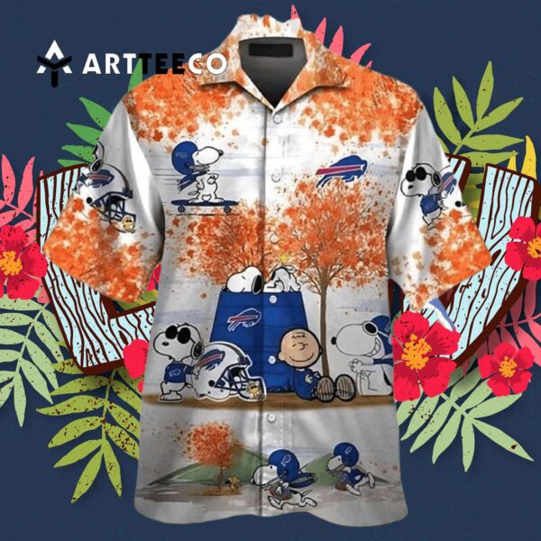 Buffalo Bills Snoopy Charlie Brown Autumn Tree Hawaiian Shirt 3