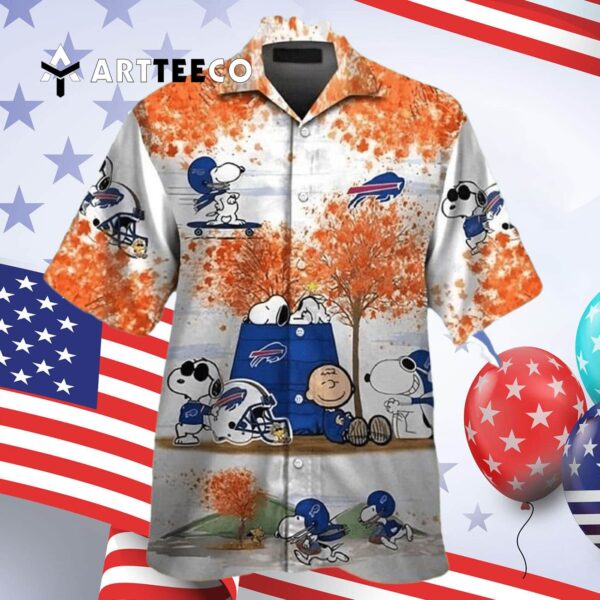 Buffalo Bills Snoopy Charlie Brown Autumn Tree Hawaiian Shirt 4