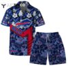 Buffalo Bills Team Logo Pattern Hibiscus Flower Hawaiian Shirt and Shorts Set