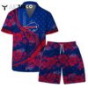 Buffalo Bills Team Logo Pattern Us Flag Hawaiian Shirt and Shorts Set