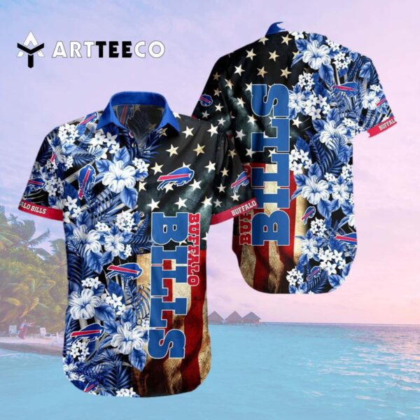 Buffalo Bills Tropical American Flag Style Hawaiian Shirt 2