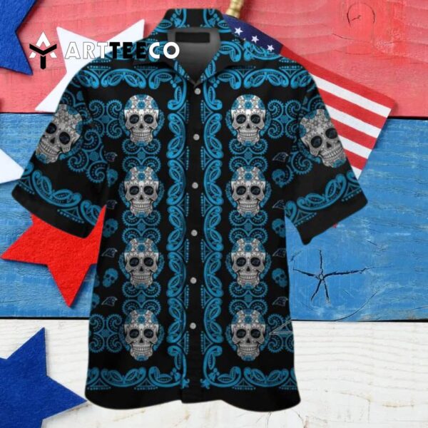 Carolina Panthers Skull Hawaiian Shirt 2 4