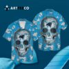 Carolina Panthers Sugar Skull Hawaiian Shirt 3