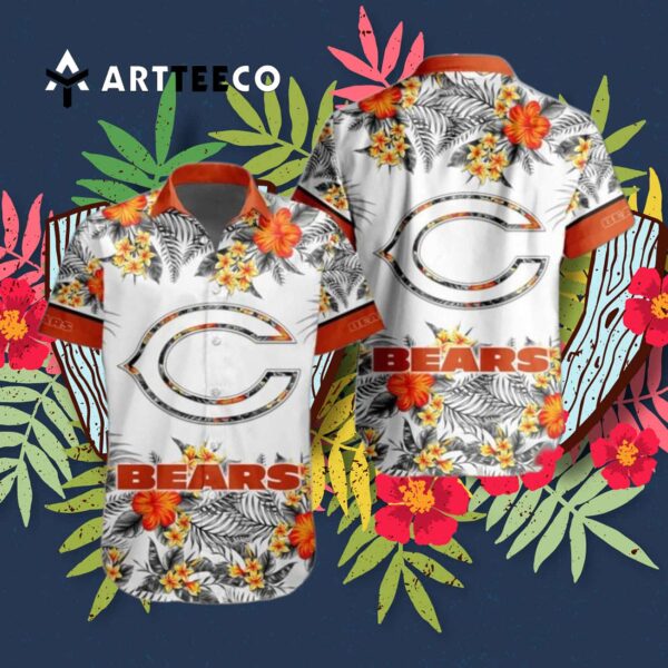 Chicago Bears Floral Tropical Team Hawaiian Shirt 3