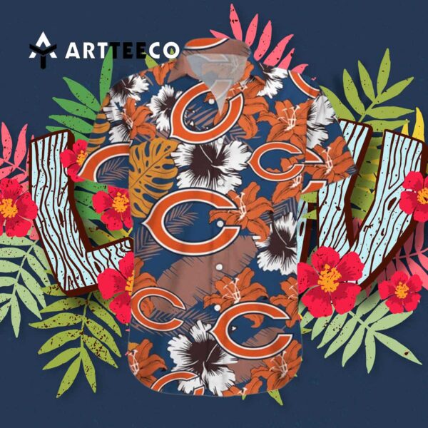 Chicago Bears Floral Tropical Team New Hawaiian Shirt 3
