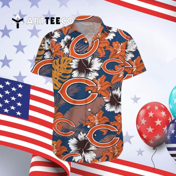 Chicago Bears Floral Tropical Team New Hawaiian Shirt 4