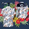 Chicago Bears Floral White Background Hawaiian Shirt 3