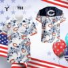 Chicago Bears Floral White Background Hawaiian Shirt 4