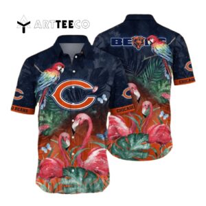 Chicago Bears Flower Full Printing Hawaiian Shirt 1