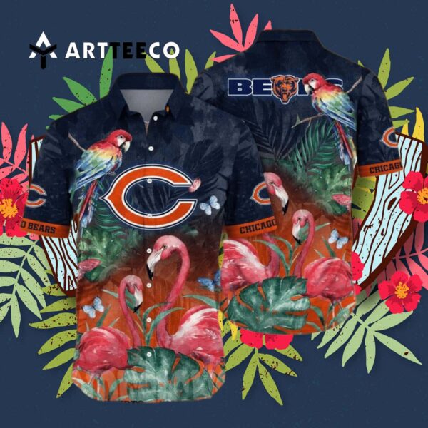 Chicago Bears Flower Full Printing Hawaiian Shirt 3