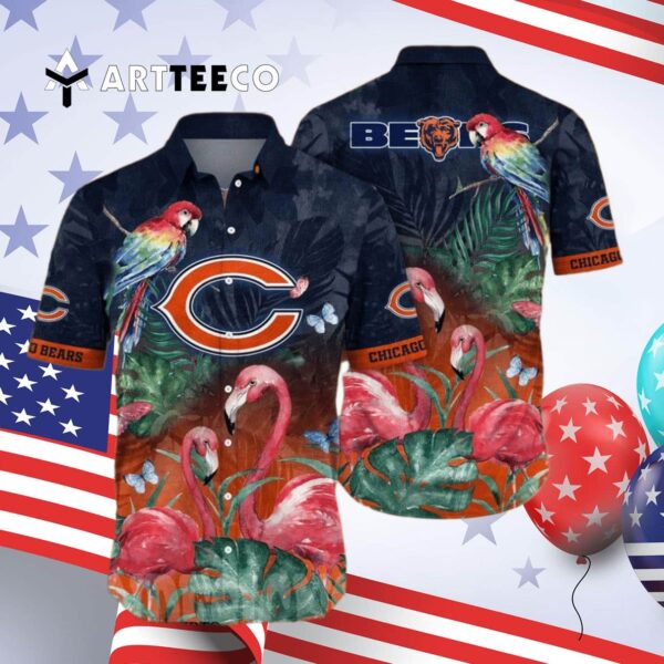 Chicago Bears Flower Full Printing Hawaiian Shirt 4