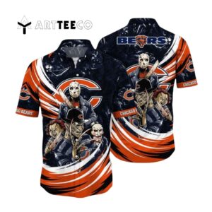 Chicago Bears Halloween Horror Movies Hawaiian Shirt 1