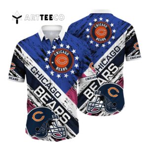 Chicago Bears Helmet Tropical Hawaiian Shirt 1