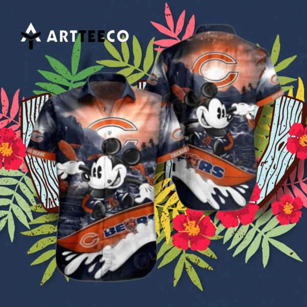 Chicago Bears Mickey Graphic Hawaiian Shirt 3