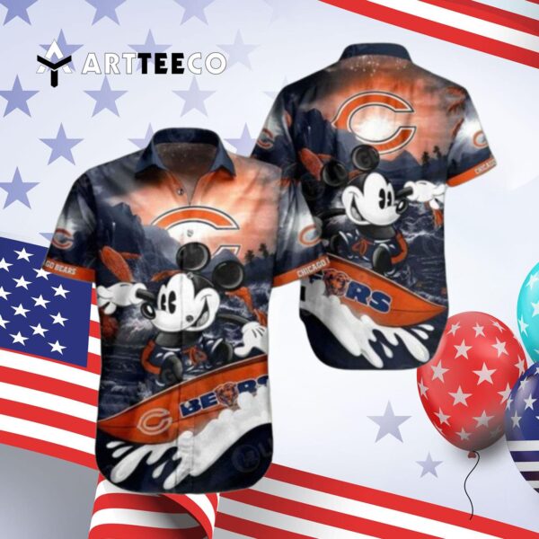 Chicago Bears Mickey Graphic Hawaiian Shirt 4