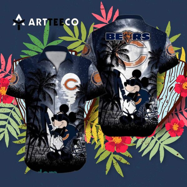 Chicago Bears Mickey Mouse Aloha Summer Hawaiian Shirt 3