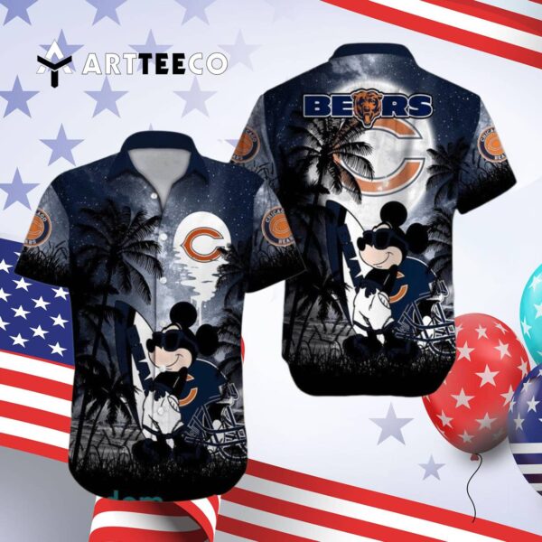 Chicago Bears Mickey Mouse Aloha Summer Hawaiian Shirt 4