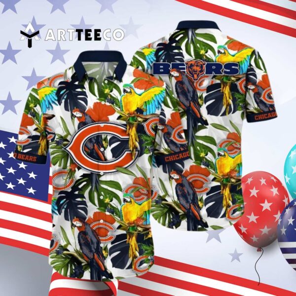 Chicago Bears Nightstime Aloha Hawaiian Shirt 4