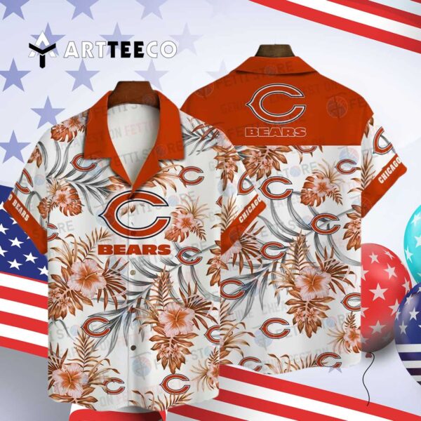 Chicago Bears Pattern Hawaiian Shirt 4
