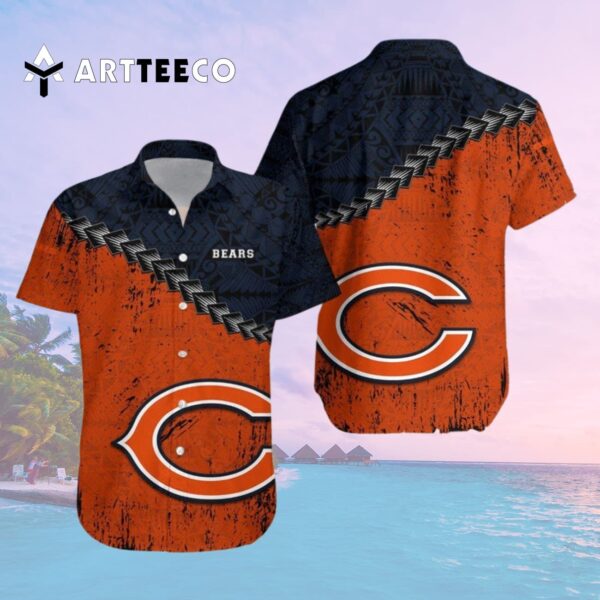 Chicago Bears Polynesian Tattoo Hawaiian Shirt 2