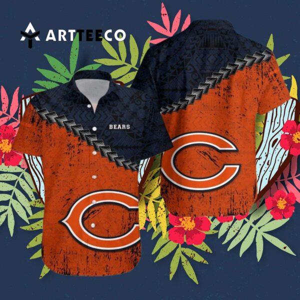 Chicago Bears Polynesian Tattoo Hawaiian Shirt 3