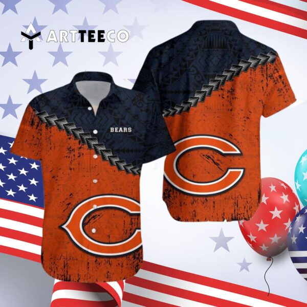 Chicago Bears Polynesian Tattoo Hawaiian Shirt 4