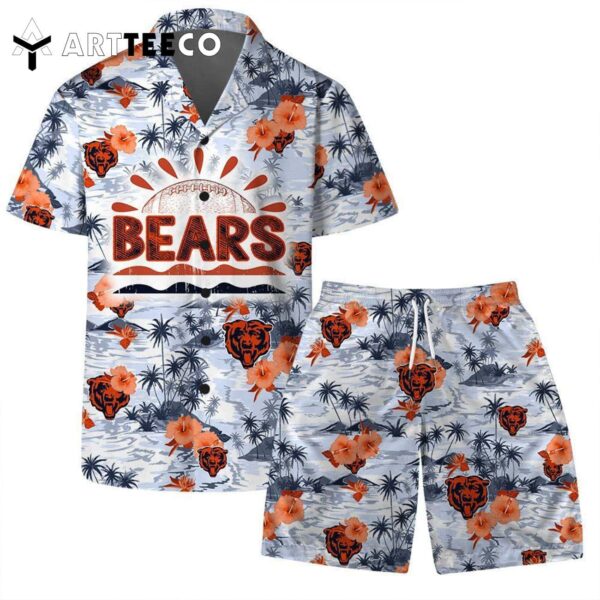 Chicago Bears Team Logo Pattern Football Hawaiian Shirt and Shorts Set
