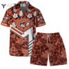 Chicago Bears Team Logo Pattern Hibiscus Flower Hawaiian Shirt and Shorts Set