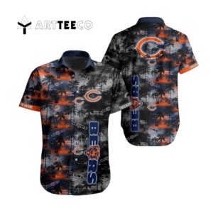Chicago Bears Tropical Island Pattern Hawaiian Shirt 1